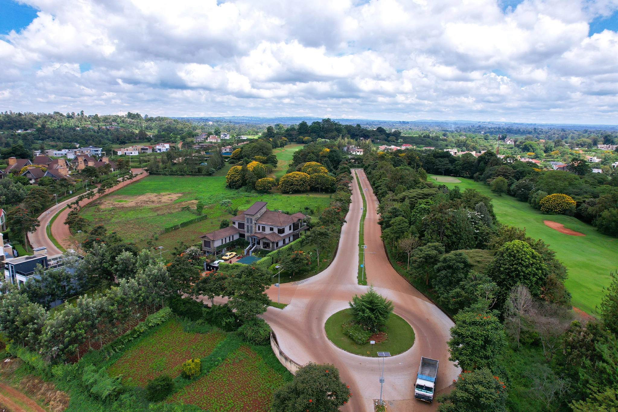 Migaa Golf Estate aerial overview — 774-acre eco-residential community in Kiambu Kenya