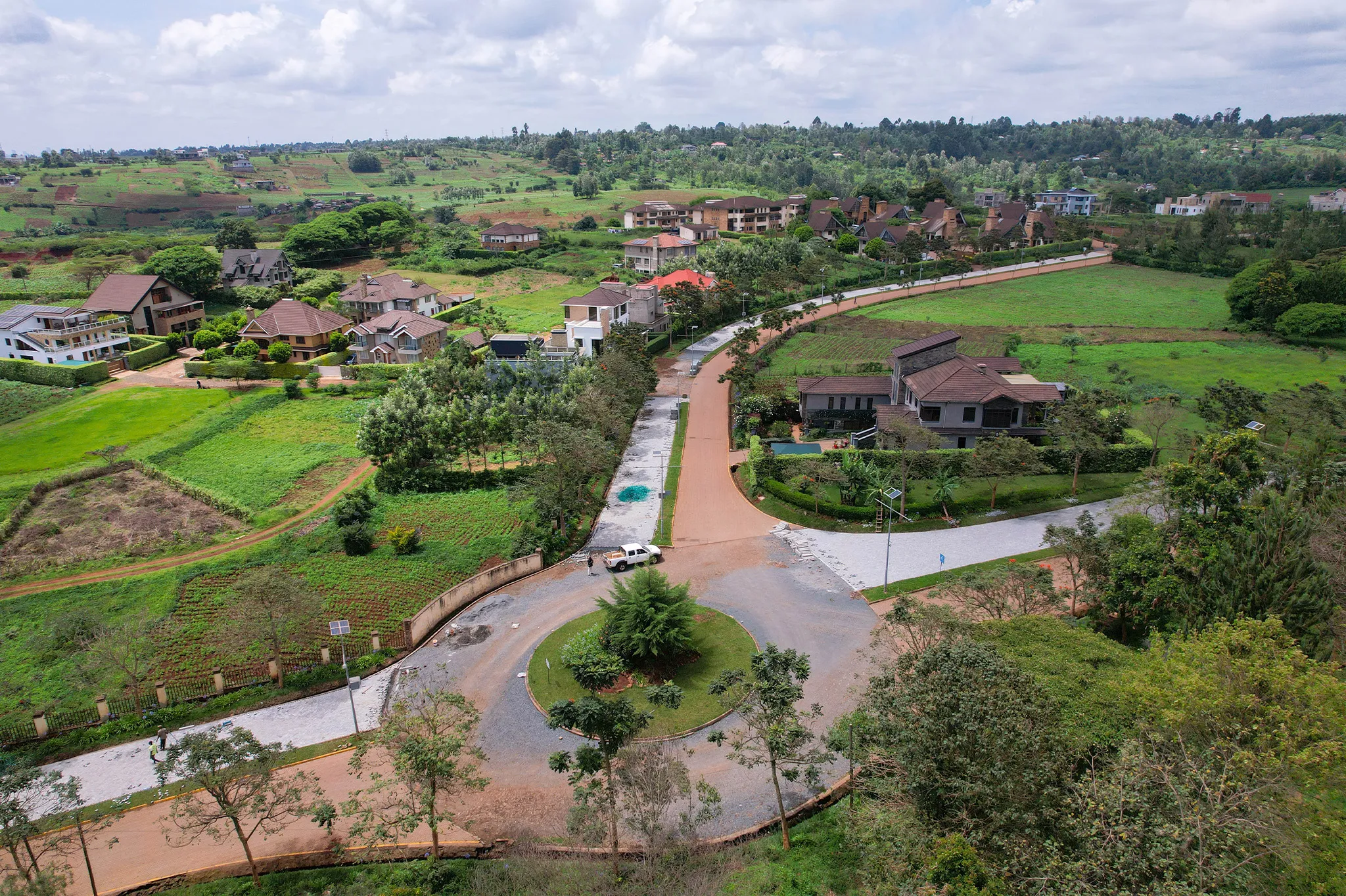 Established residential community aerial overview — Migaa Golf Estate, Kiambu County